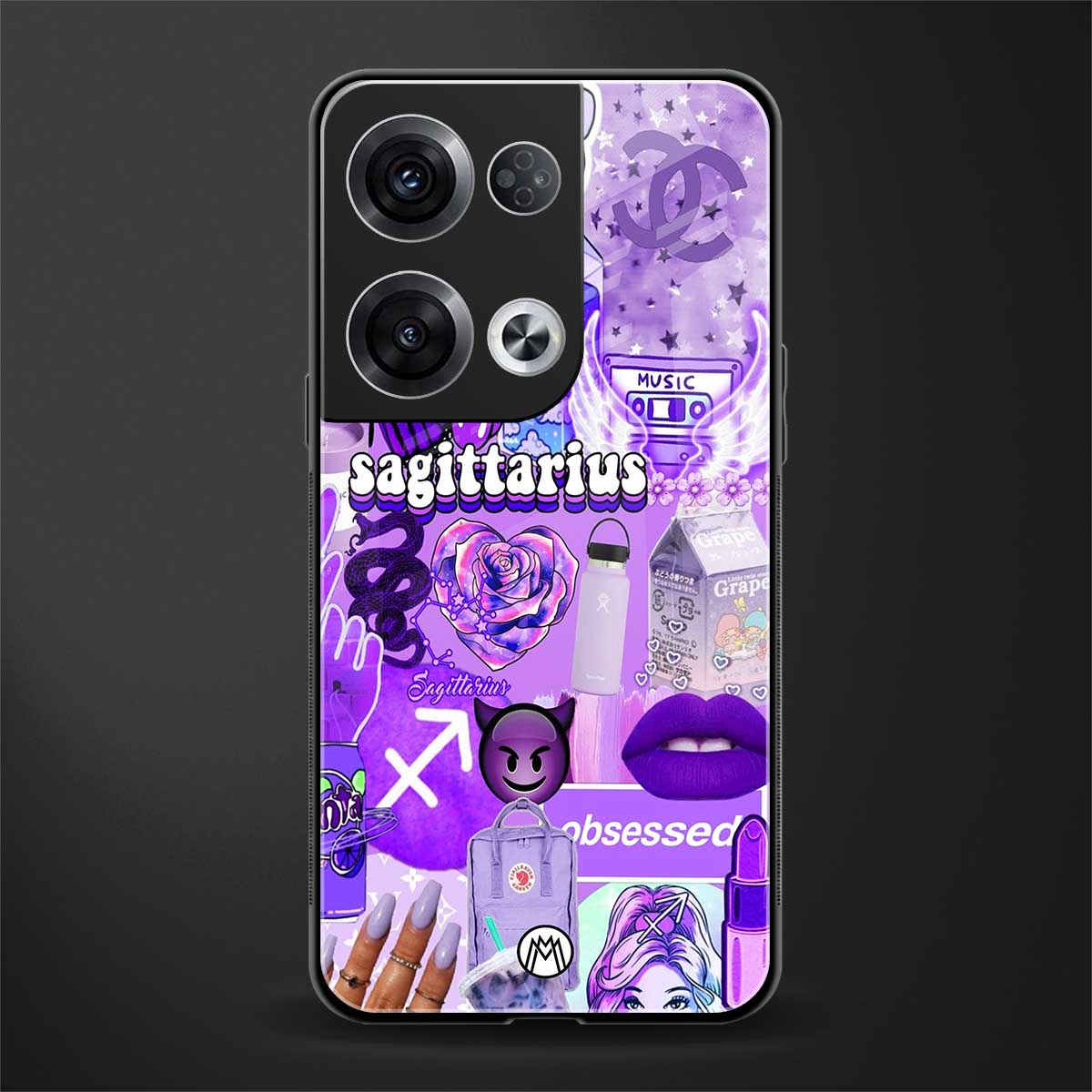 sagittarius aesthetic collage back phone cover | glass case for oppo reno 8 pro
