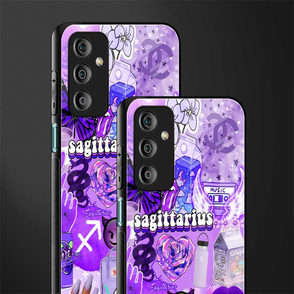 sagittarius aesthetic collage back phone cover | glass case for samsung galaxy f23 5g