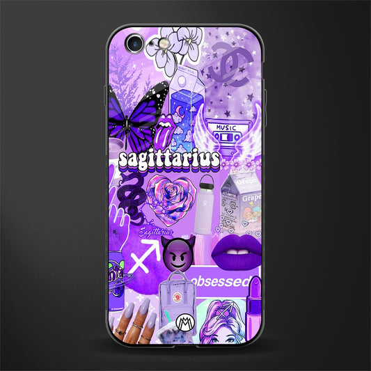 sagittarius aesthetic collage glass case for iphone 6 image