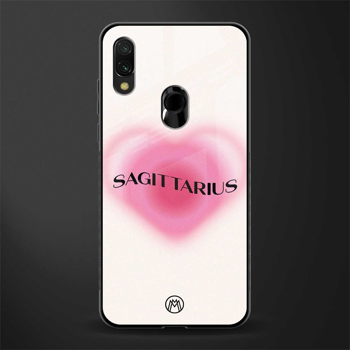 sagittarius minimalistic glass case for redmi y3 image
