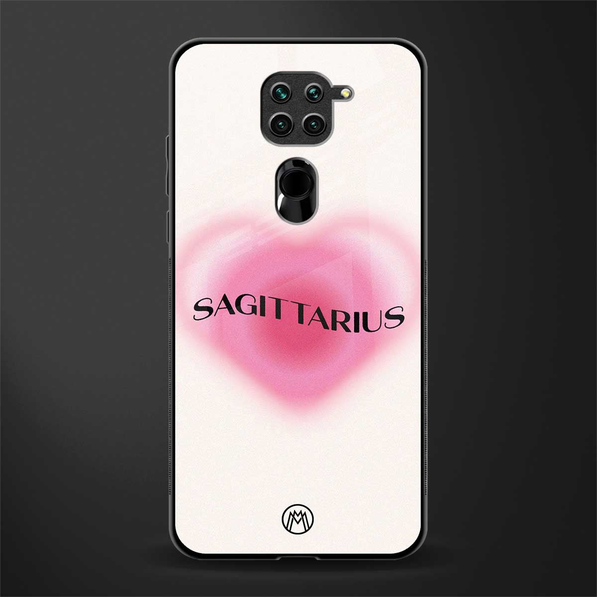 sagittarius minimalistic glass case for redmi note 9 image