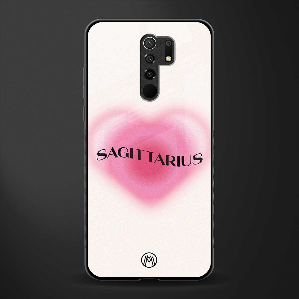 sagittarius minimalistic glass case for redmi 9 prime image