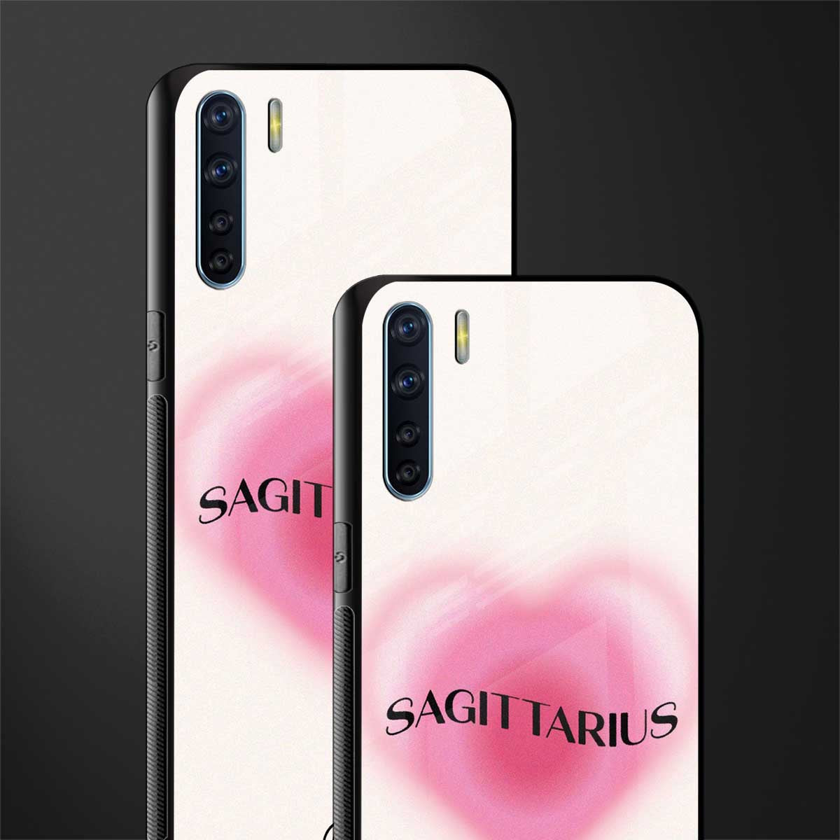 sagittarius minimalistic glass case for oppo f15 image-2