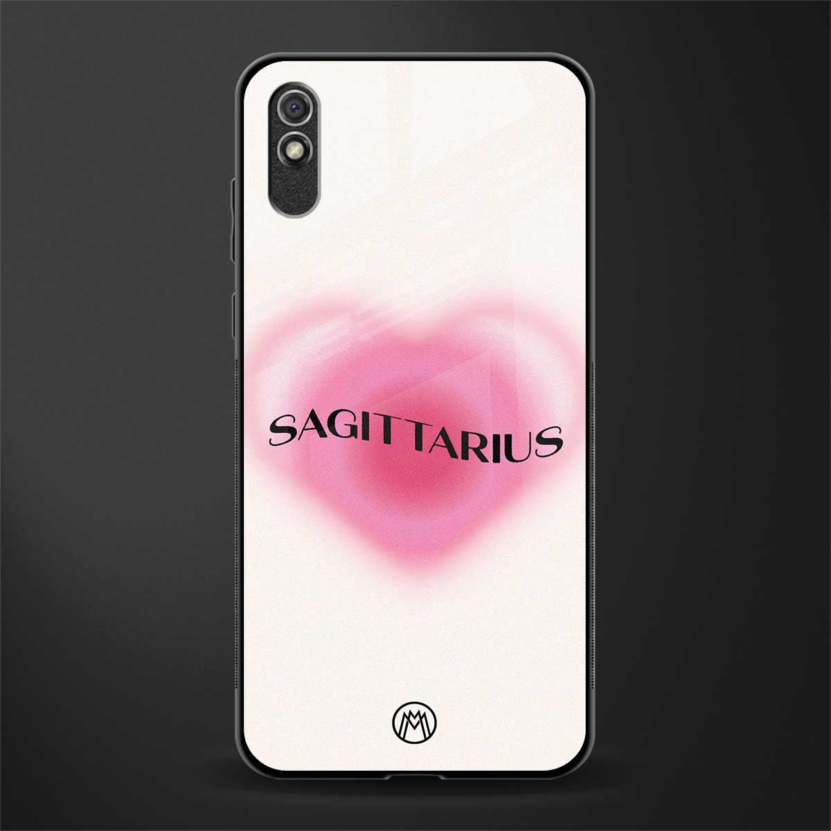 sagittarius minimalistic glass case for redmi 9a image
