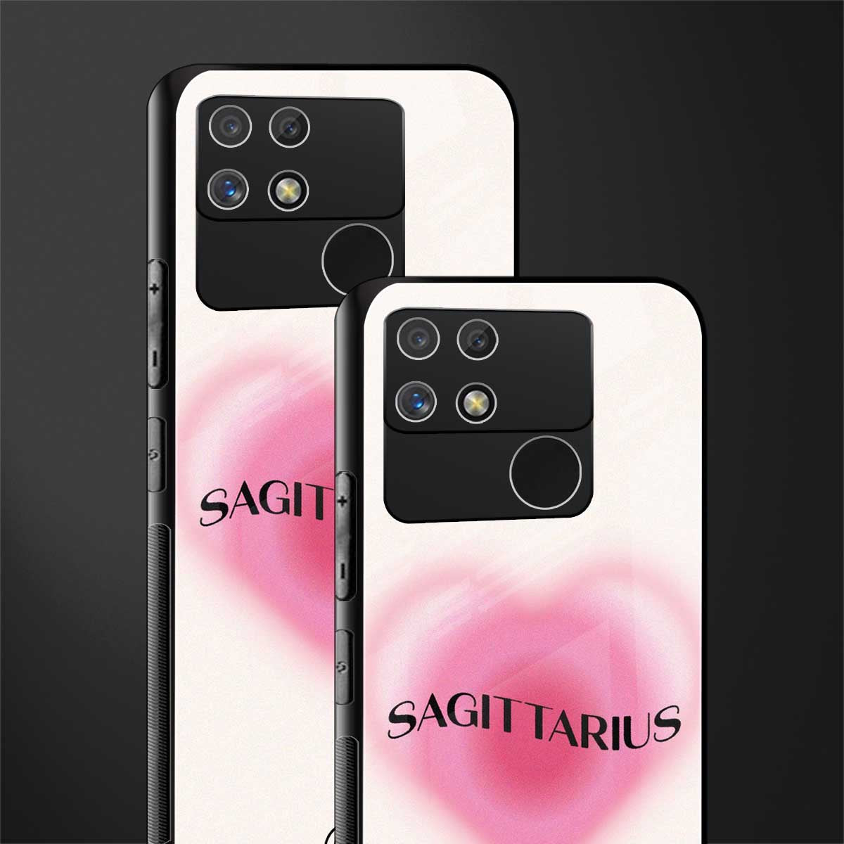 sagittarius minimalistic back phone cover | glass case for realme narzo 50a