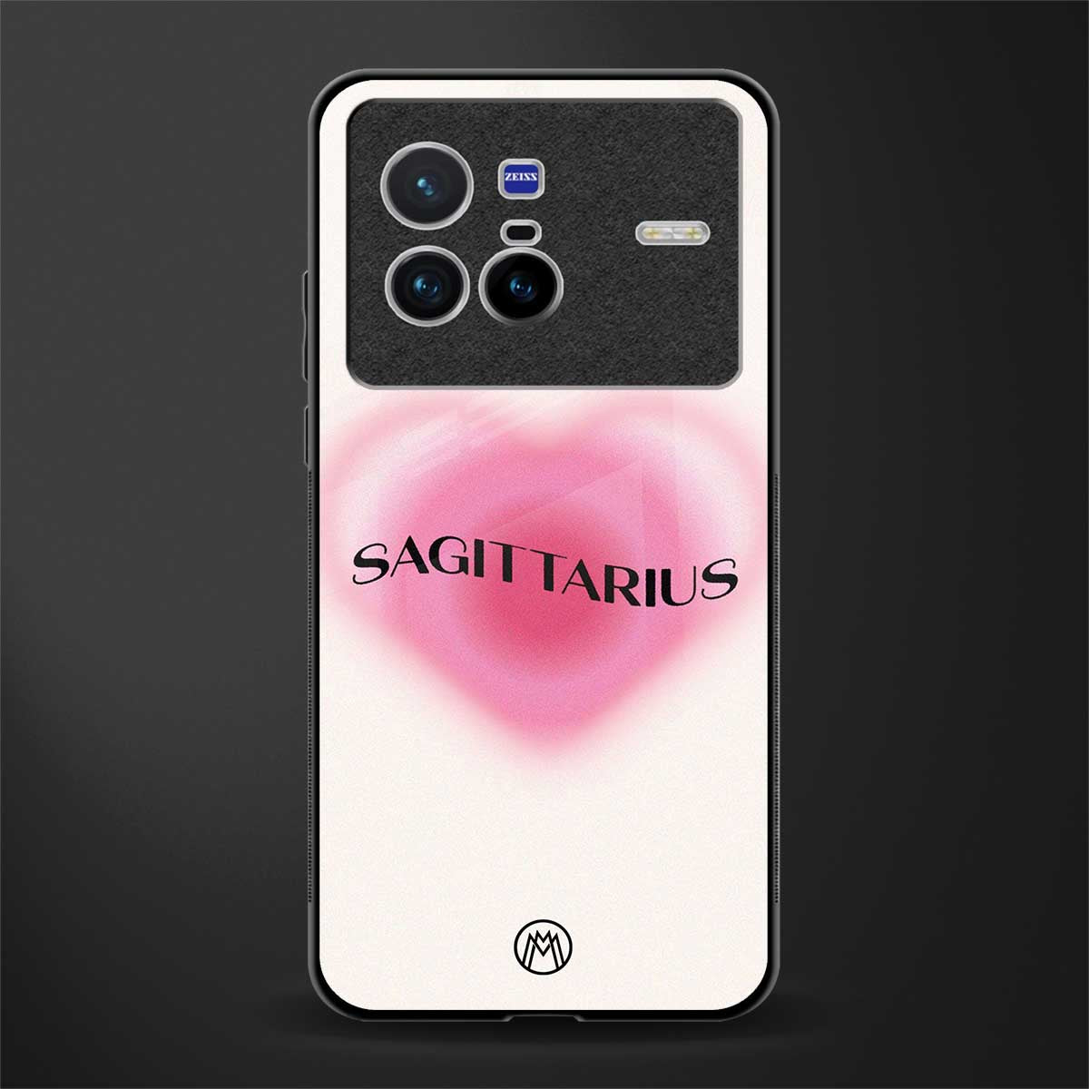 sagittarius minimalistic glass case for vivo x80 image