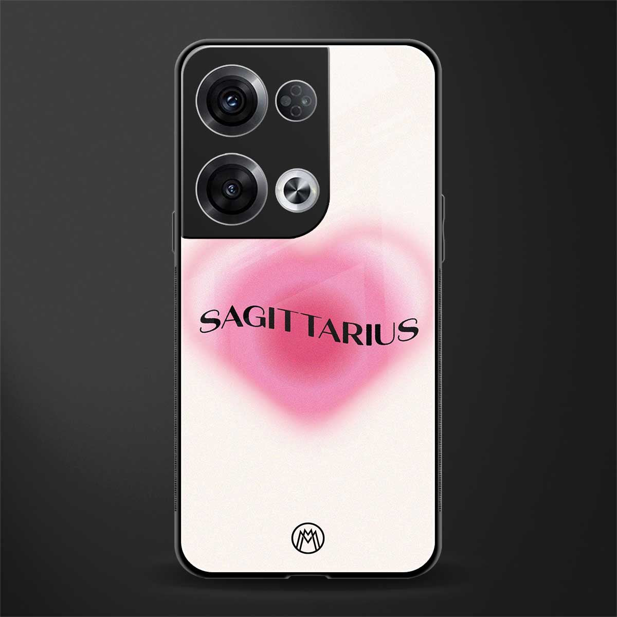 sagittarius minimalistic back phone cover | glass case for oppo reno 8 pro
