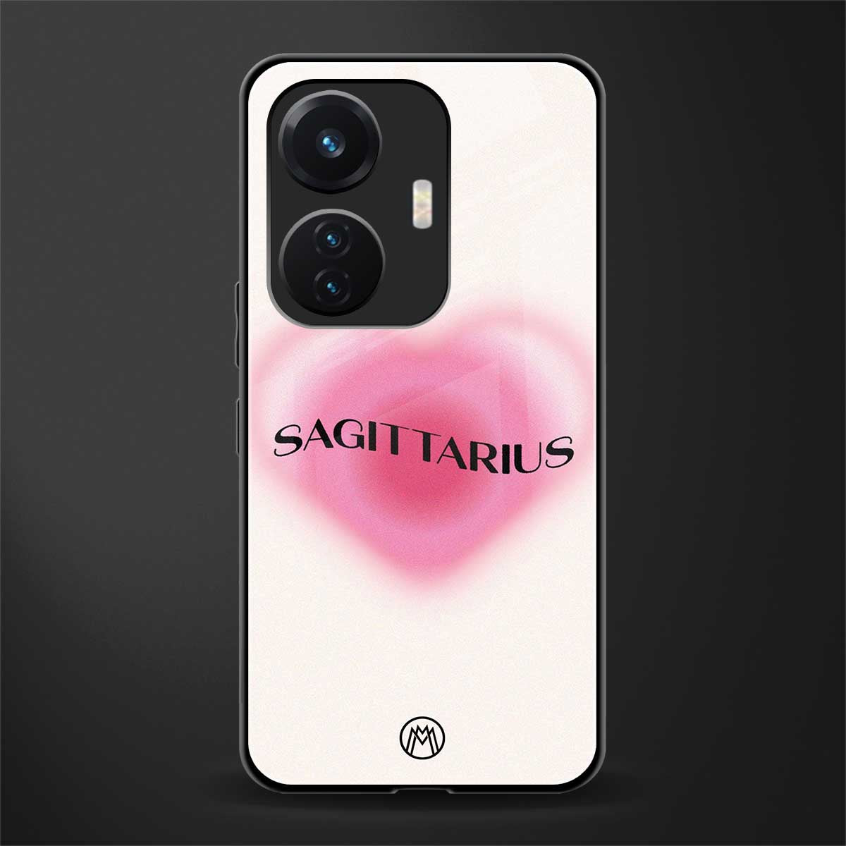 sagittarius minimalistic back phone cover | glass case for vivo t1 44w 4g