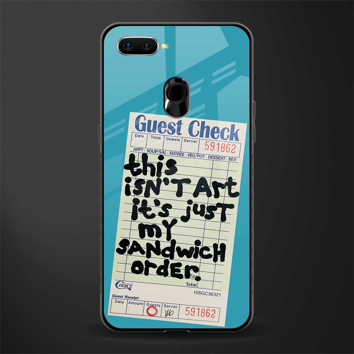 sandwich order glass case for oppo a7 image