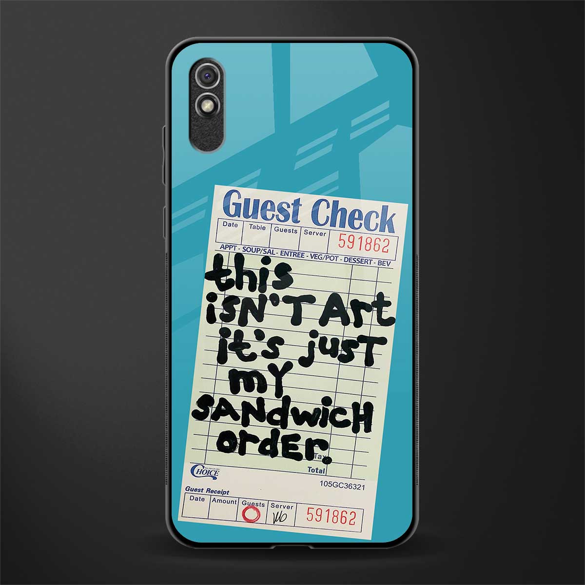sandwich order glass case for redmi 9a image