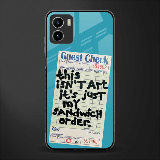 sandwich order back phone cover | glass case for vivo y15c