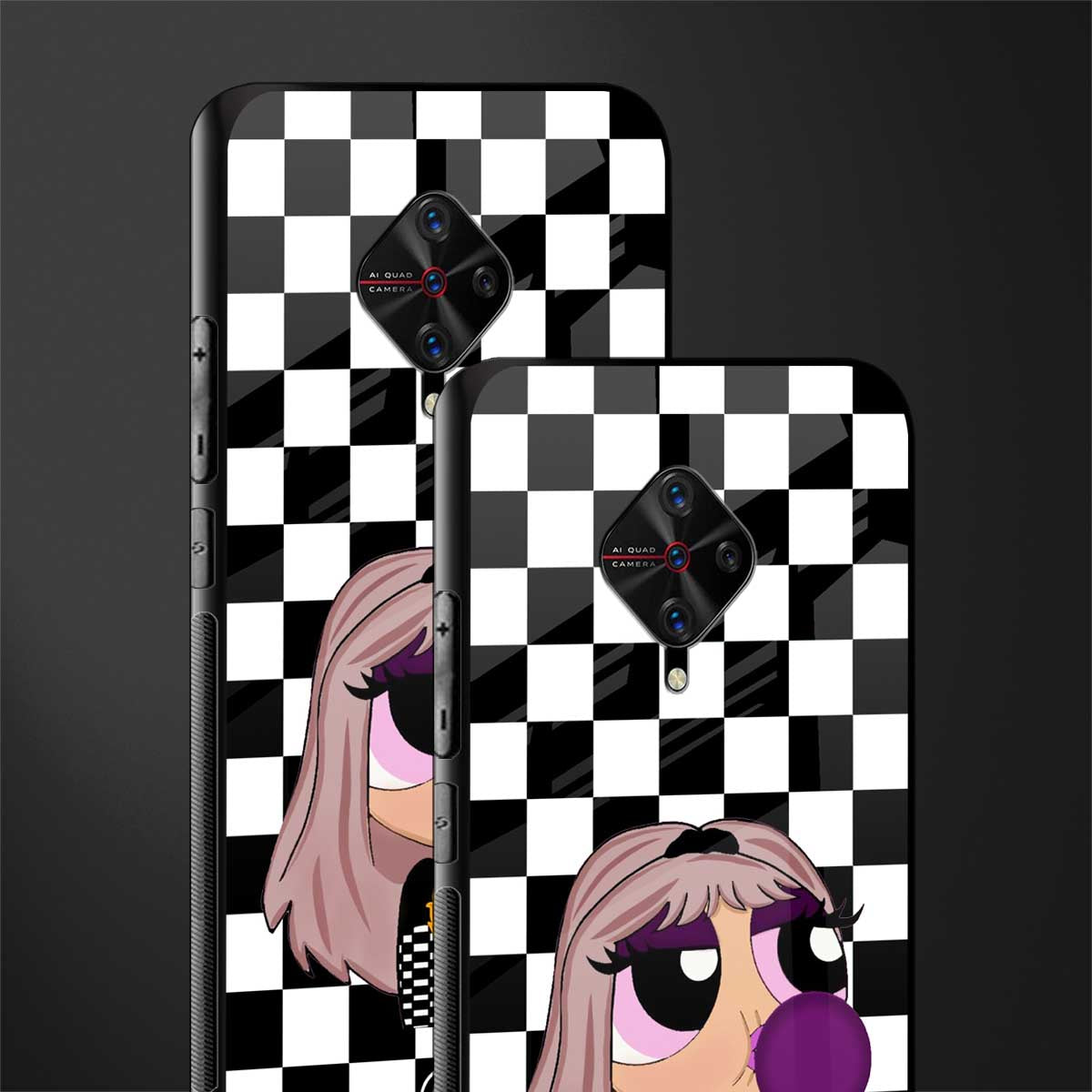 sassy chic powerpuff girls glass case for vivo s1 pro image-2