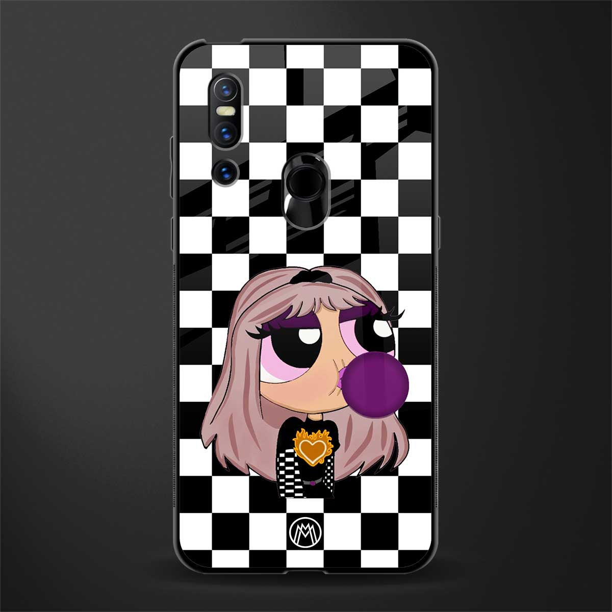 sassy chic powerpuff girls glass case for vivo v15 image