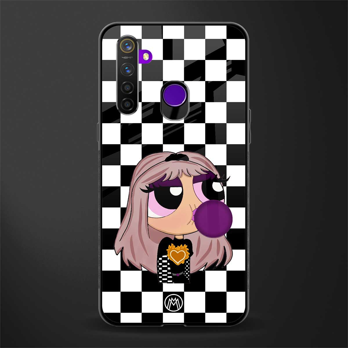 sassy chic powerpuff girls glass case for realme 5s image