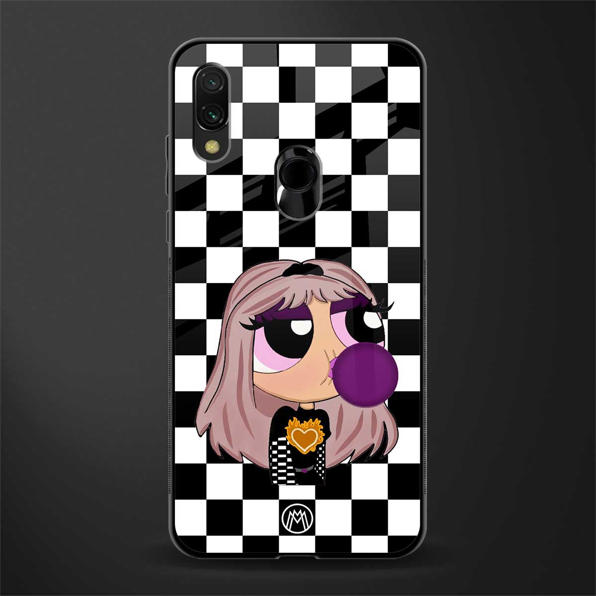 sassy chic powerpuff girls glass case for redmi note 7 image
