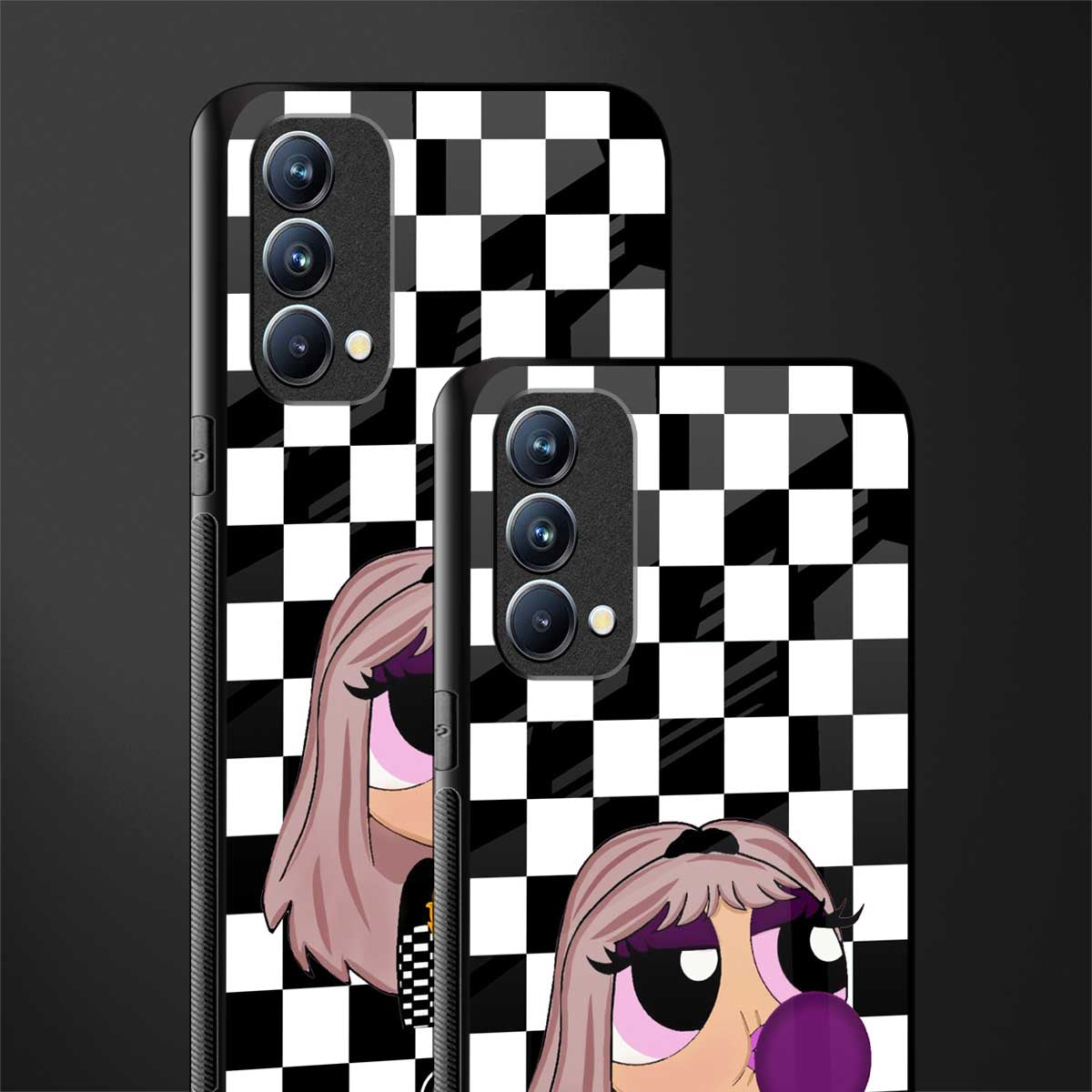 sassy chic powerpuff girls glass case for oppo f19s image-2