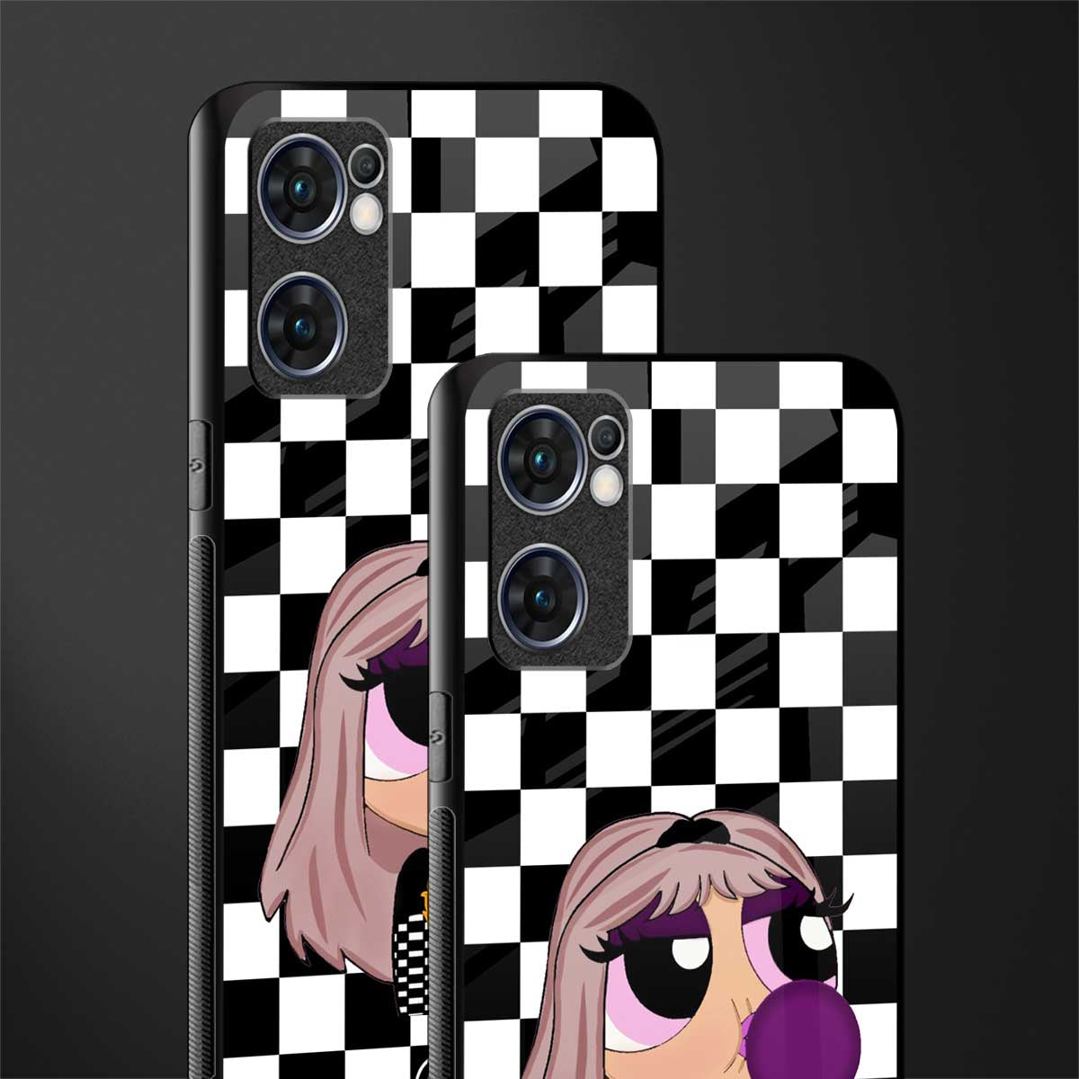 sassy chic powerpuff girls glass case for oppo reno7 5g image-2