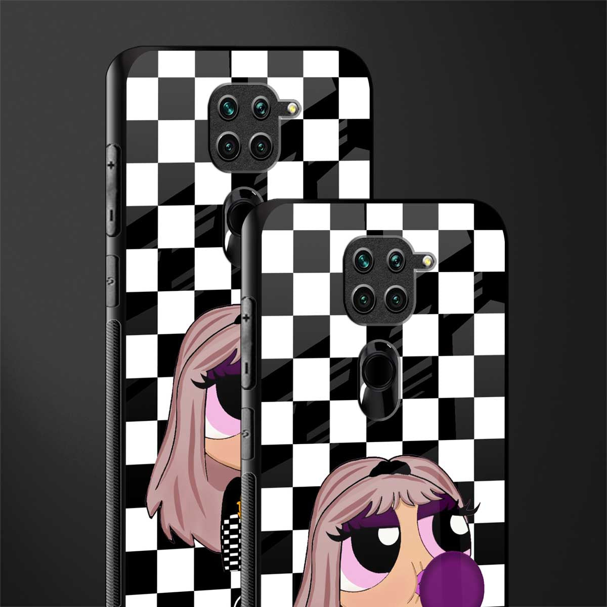 sassy chic powerpuff girls glass case for redmi note 9 image-2