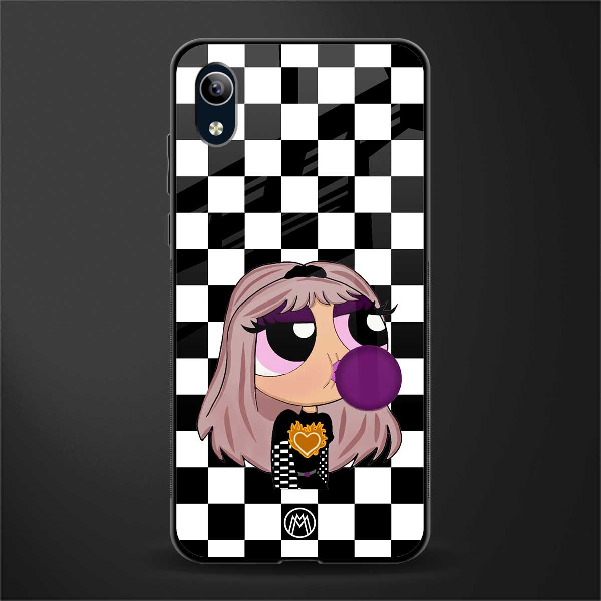 sassy chic powerpuff girls glass case for vivo y1s without fingerprint image