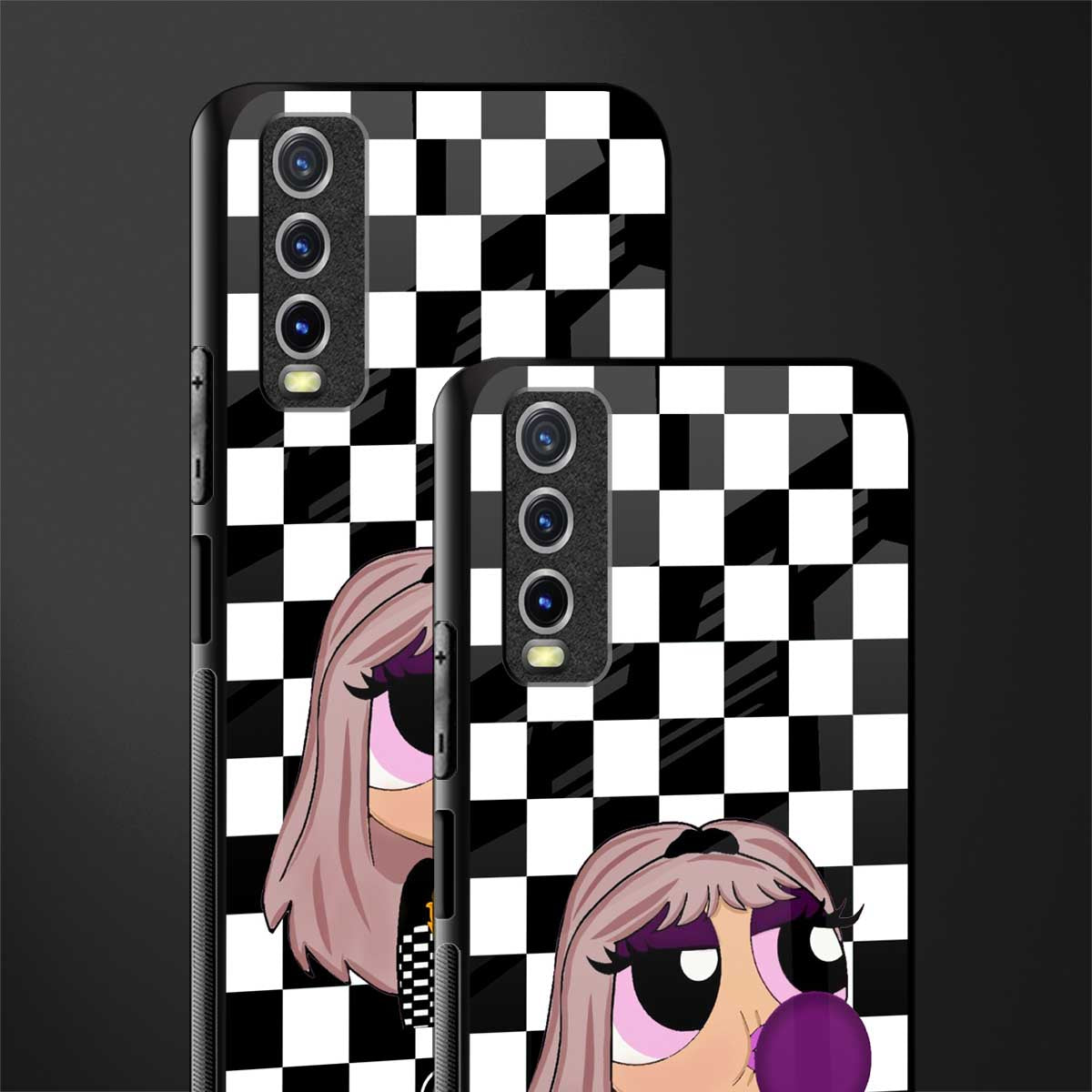 sassy chic powerpuff girls glass case for vivo y12s image-2