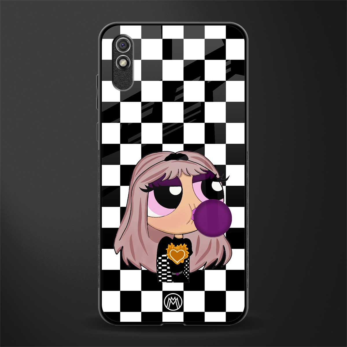 sassy chic powerpuff girls glass case for redmi 9i image