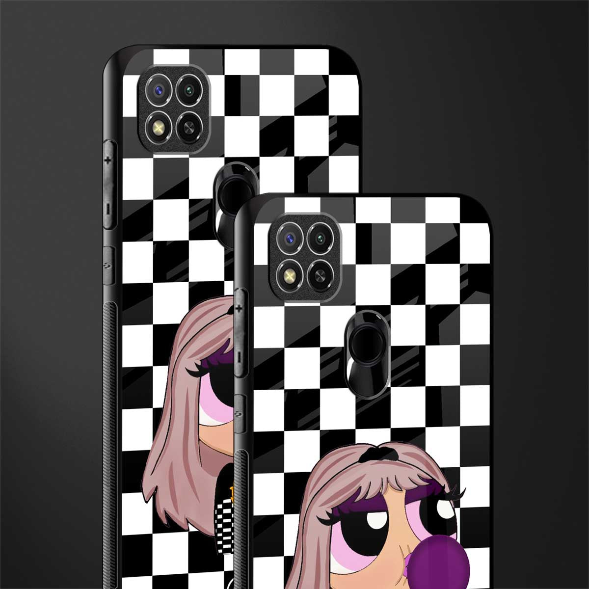 sassy chic powerpuff girls glass case for redmi 9 image-2