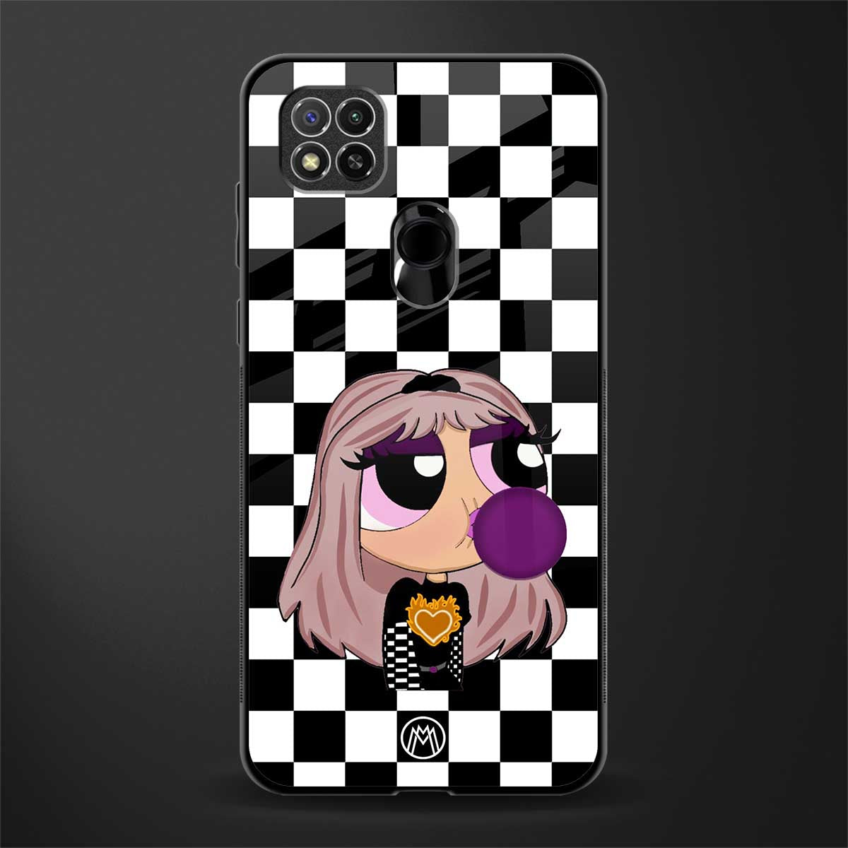 sassy chic powerpuff girls glass case for redmi 9 image