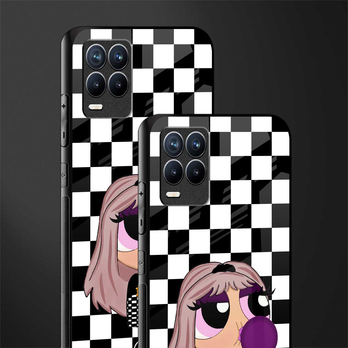 sassy chic powerpuff girls glass case for realme 8 4g image-2
