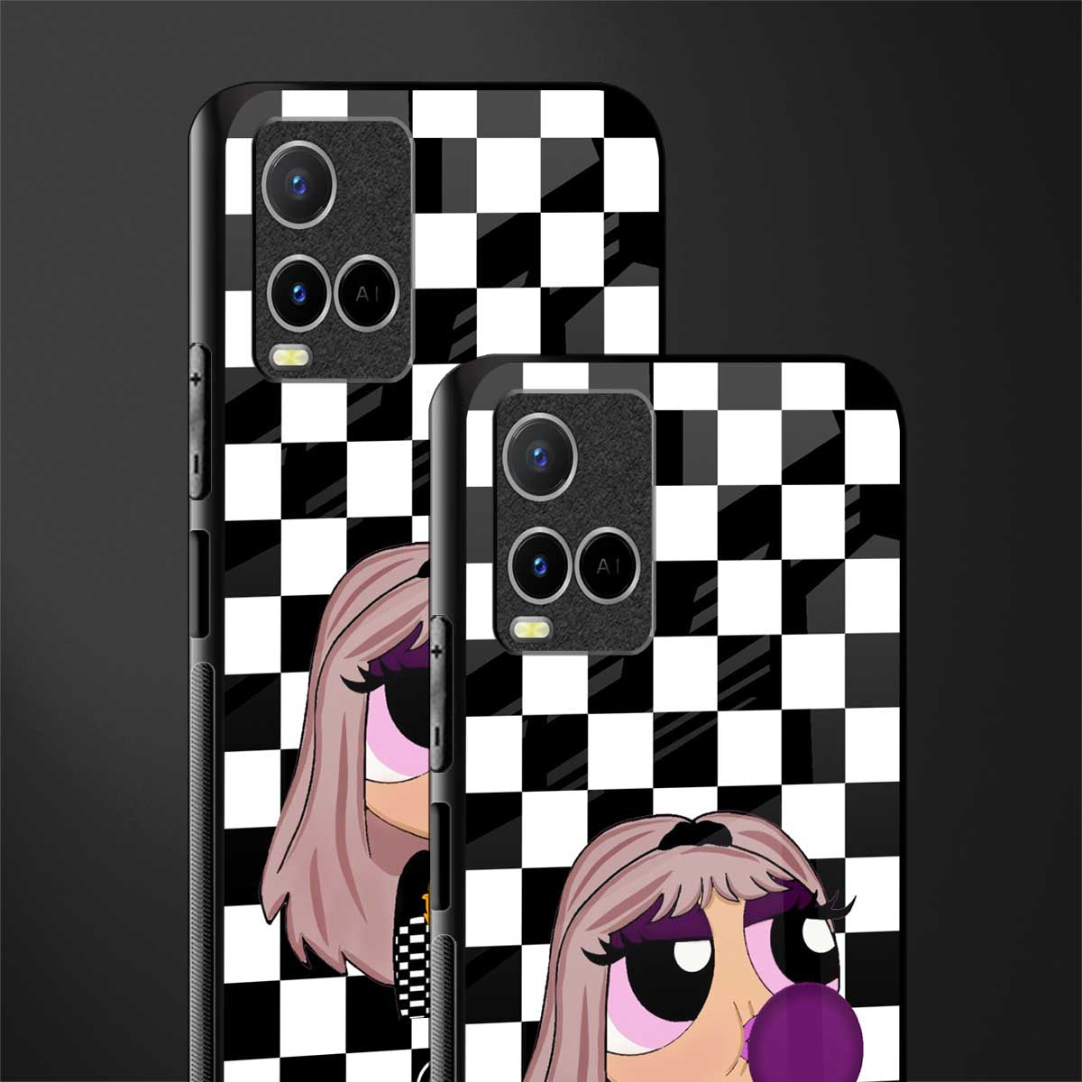 sassy chic powerpuff girls glass case for vivo y33s vivo y33t image-2