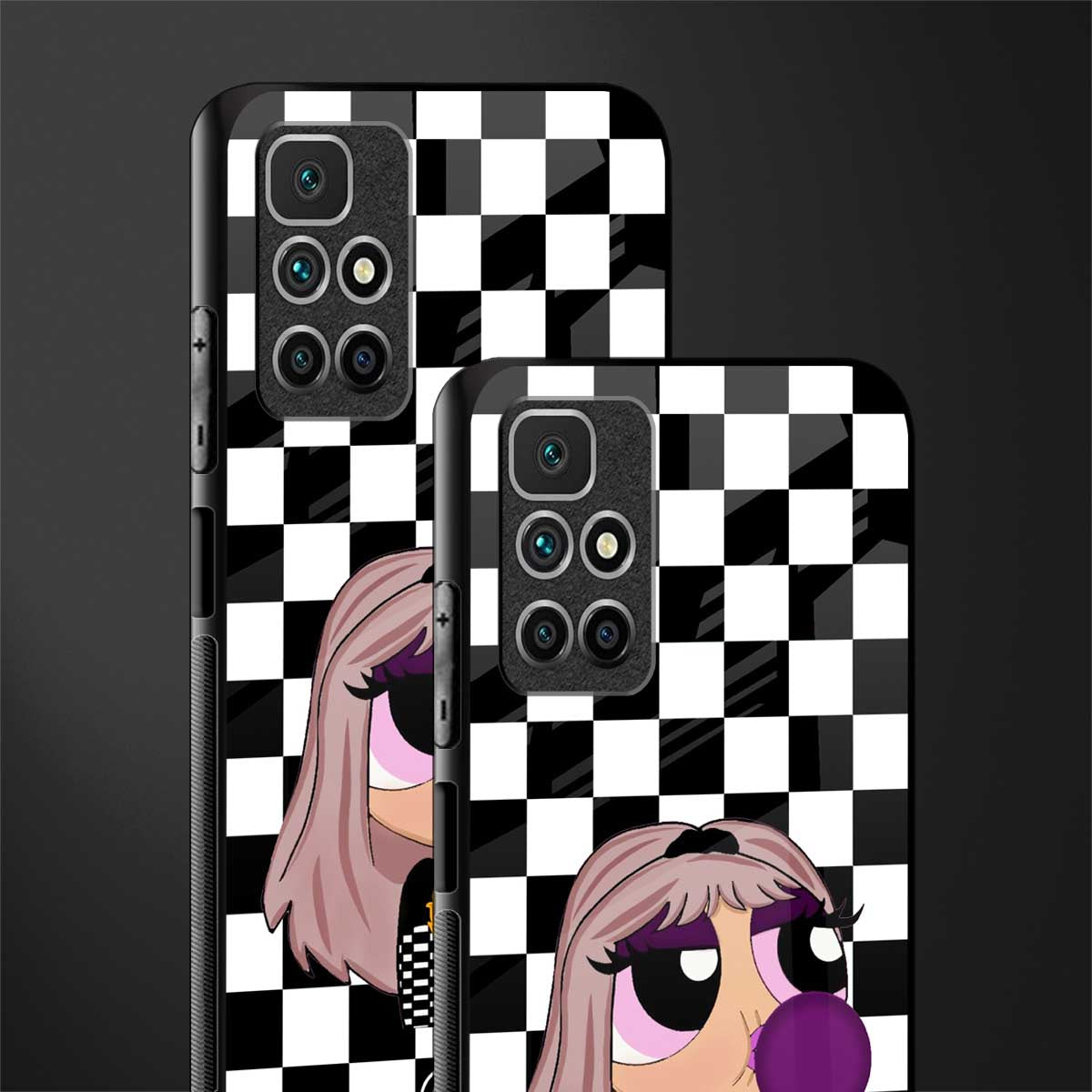 sassy chic powerpuff girls glass case for redmi 10 prime image-2