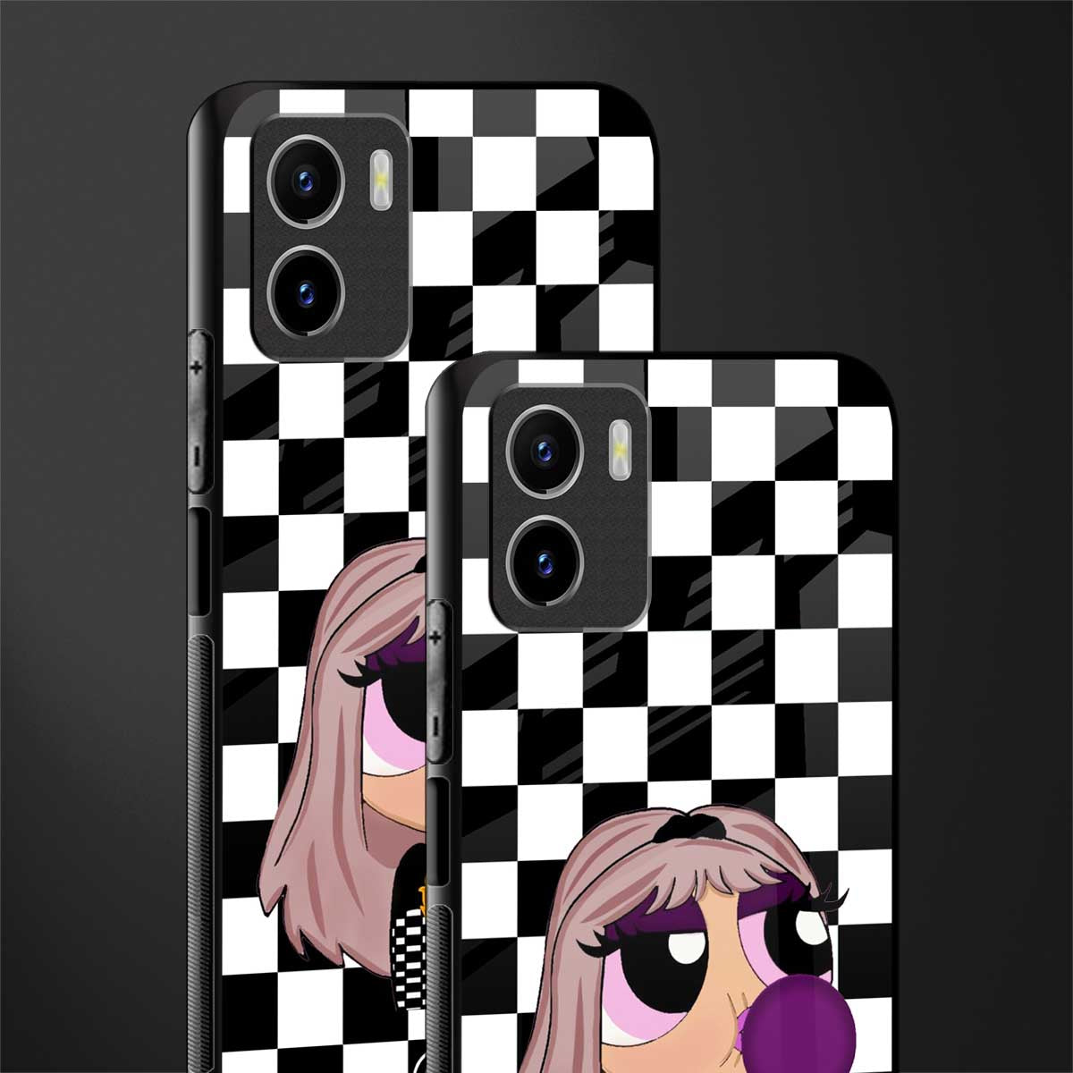 sassy chic powerpuff girls glass case for vivo y15s image-2