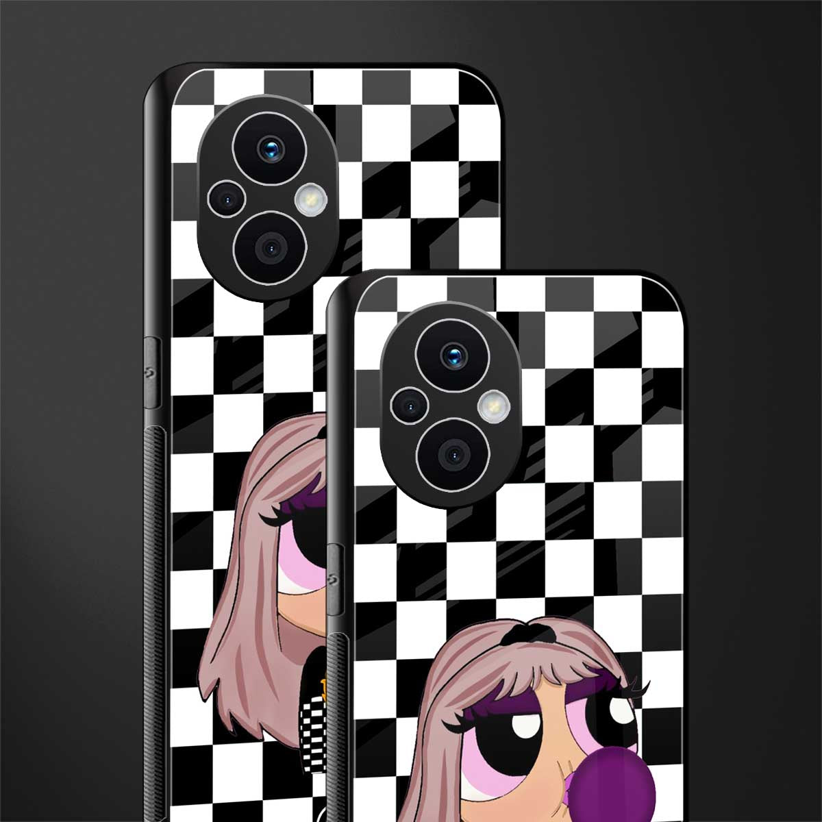 sassy chic powerpuff girls back phone cover | glass case for oppo f21 pro 5g