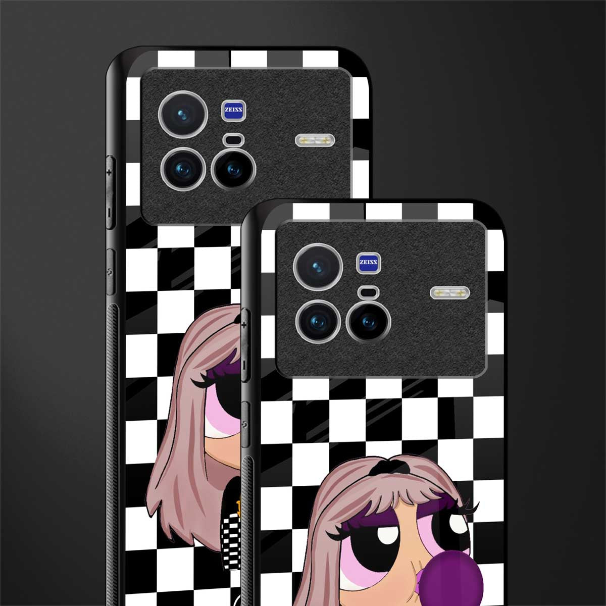 sassy chic powerpuff girls glass case for vivo x80 image-2
