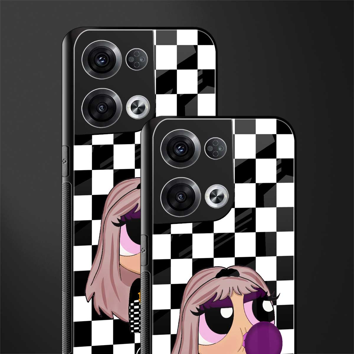 sassy chic powerpuff girls back phone cover | glass case for oppo reno 8
