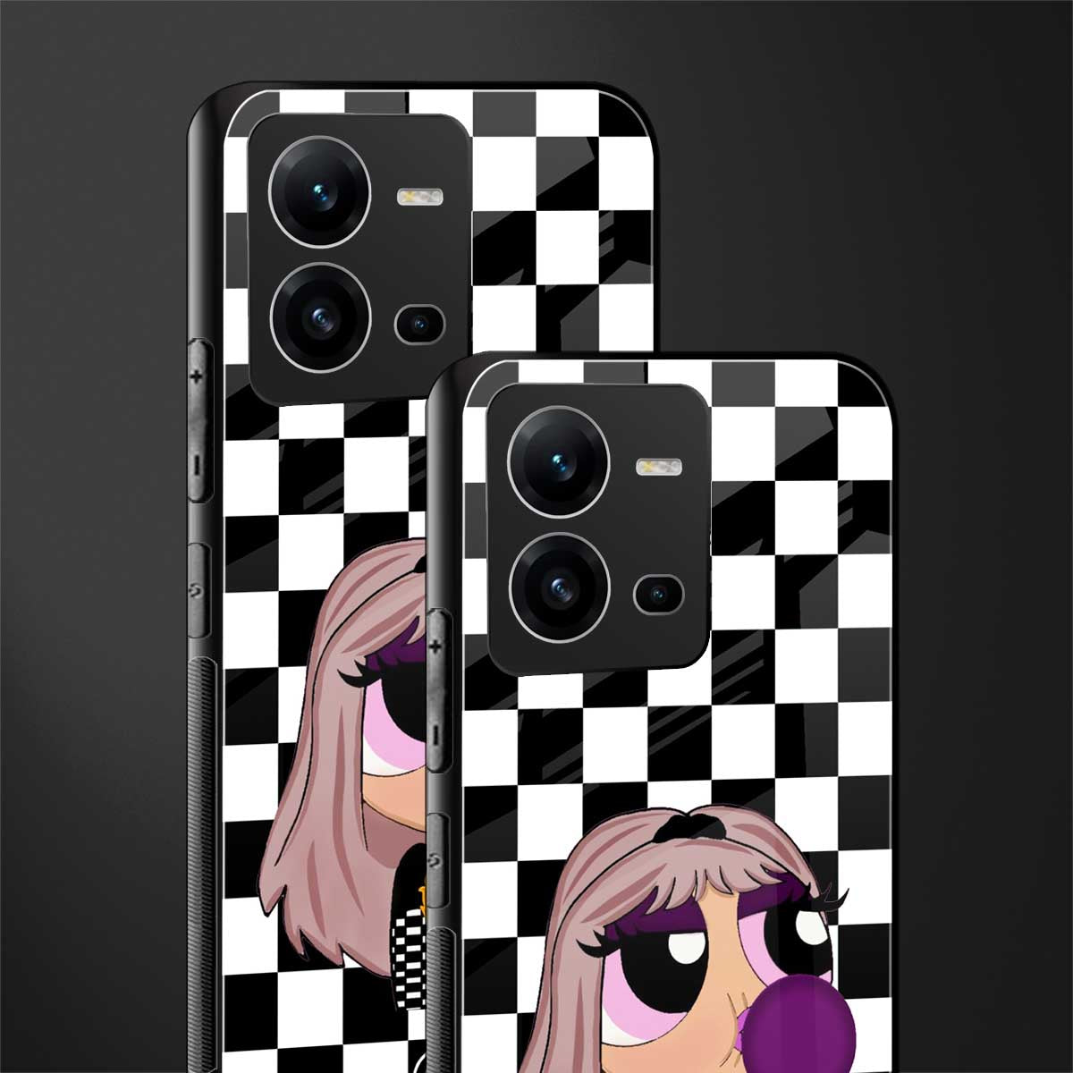 sassy chic powerpuff girls back phone cover | glass case for vivo v25-5g