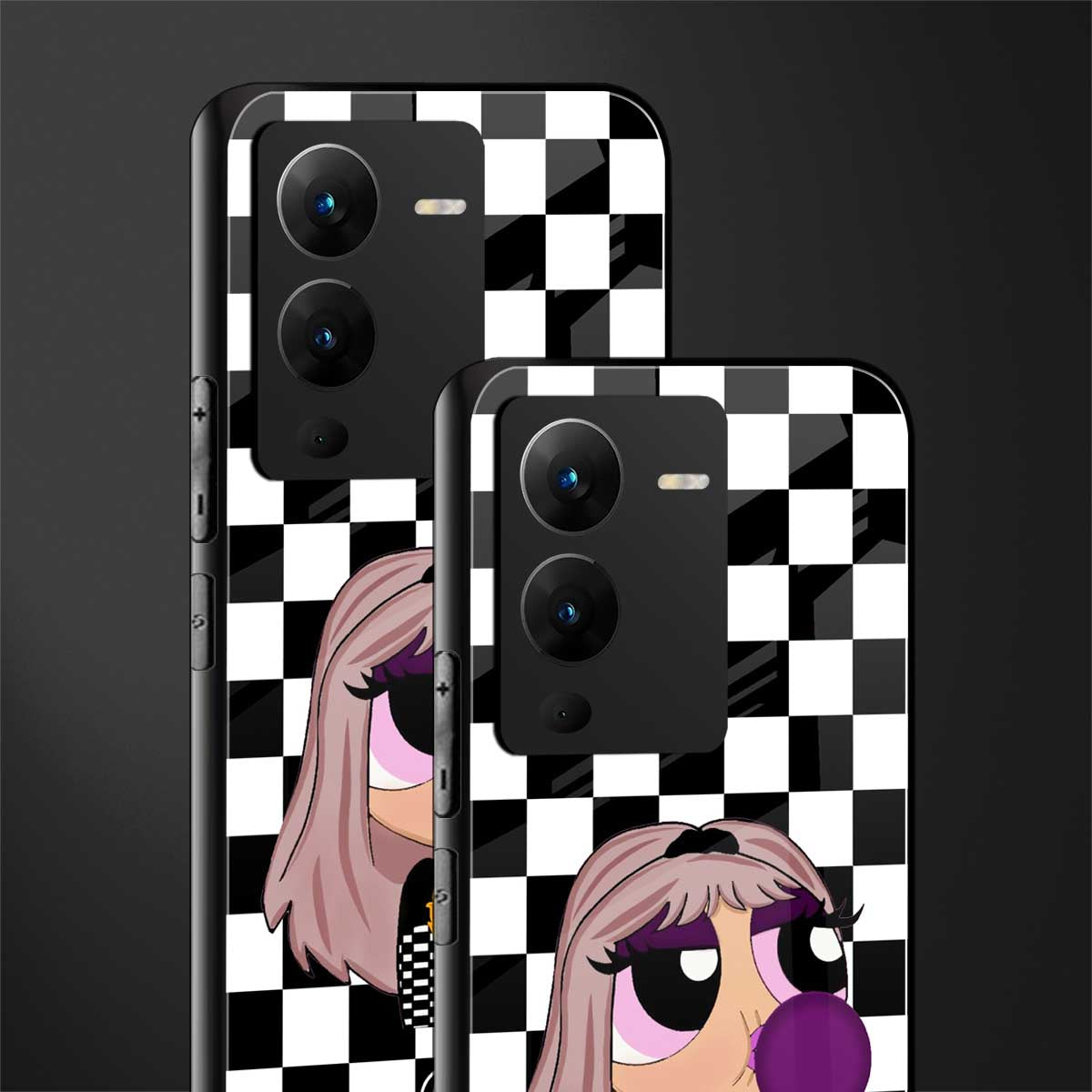 sassy chic powerpuff girls back phone cover | glass case for vivo v25 pro 5g