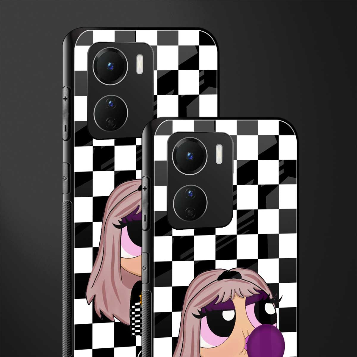 sassy chic powerpuff girls back phone cover | glass case for vivo y16