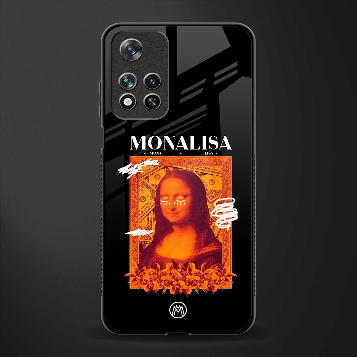 sassy mona lisa glass case for poco m4 pro 5g image