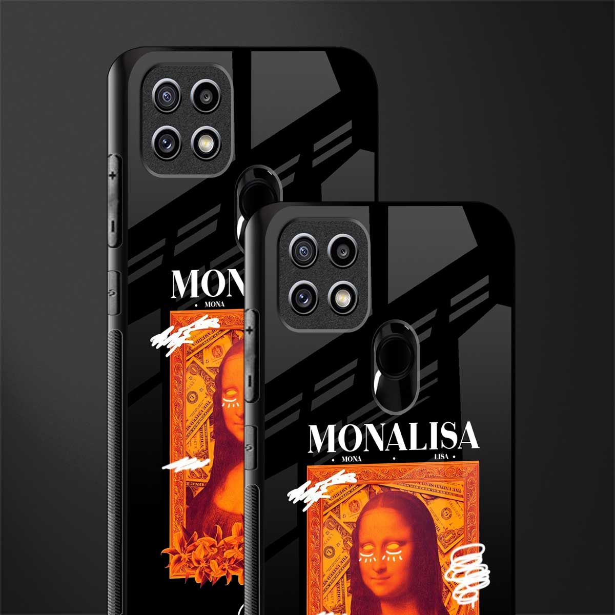 sassy mona lisa glass case for oppo a15s image-2