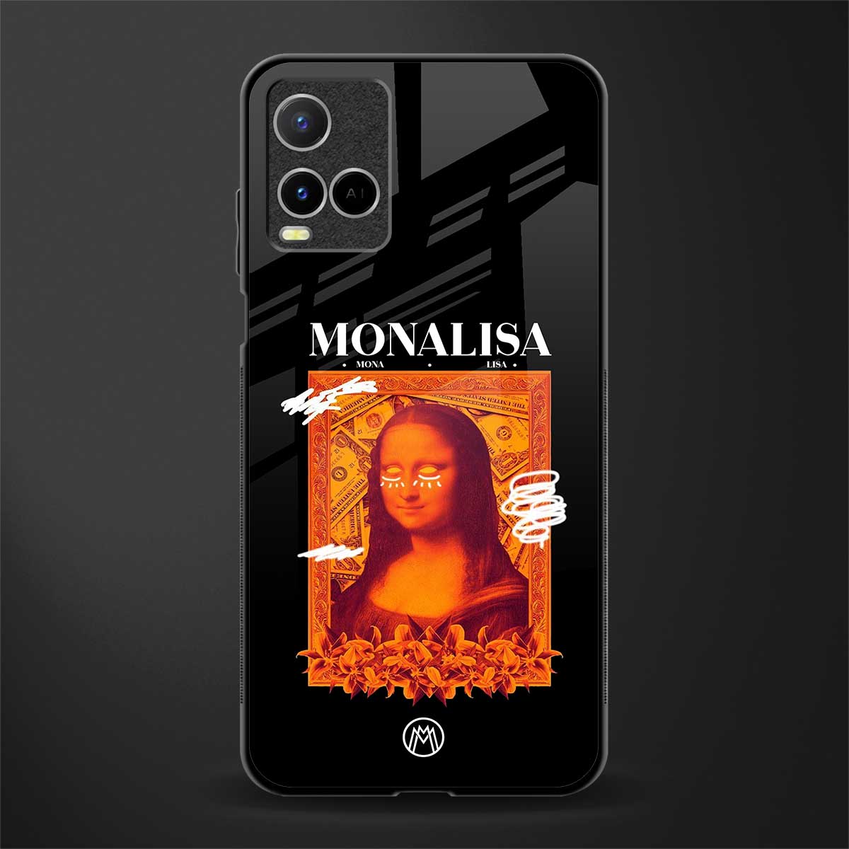sassy mona lisa glass case for vivo y33s vivo y33t image