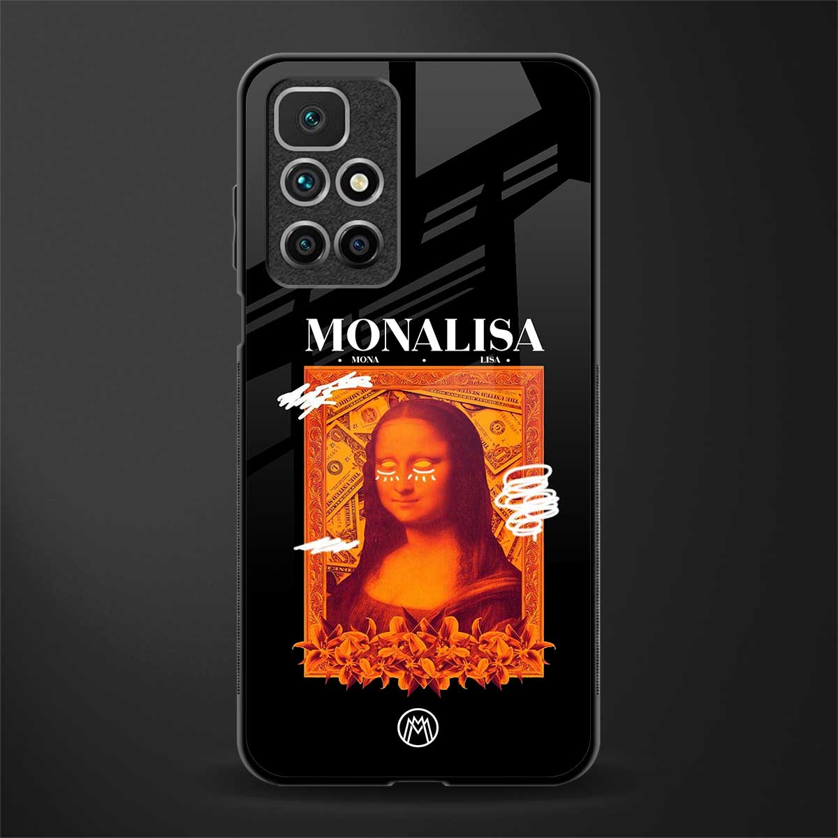 sassy mona lisa glass case for redmi 10 prime image