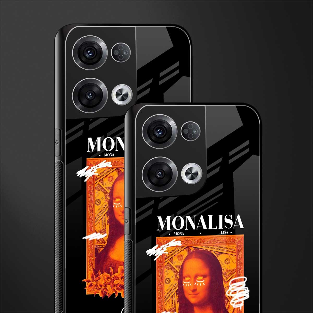 sassy mona lisa back phone cover | glass case for oppo reno 8