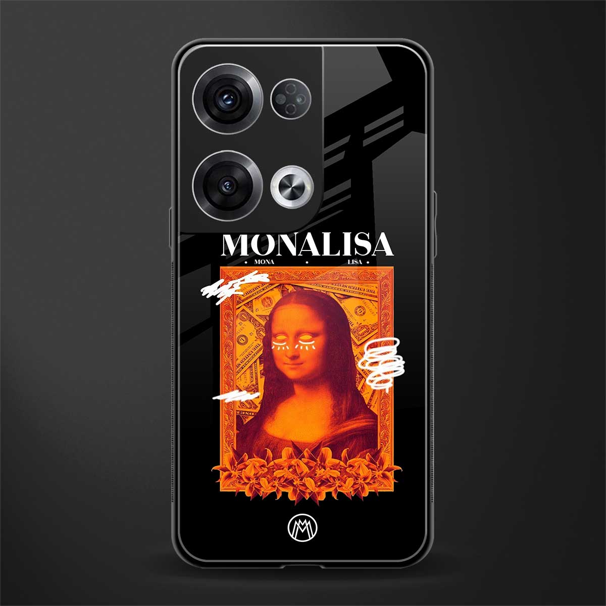 sassy mona lisa back phone cover | glass case for oppo reno 8 pro