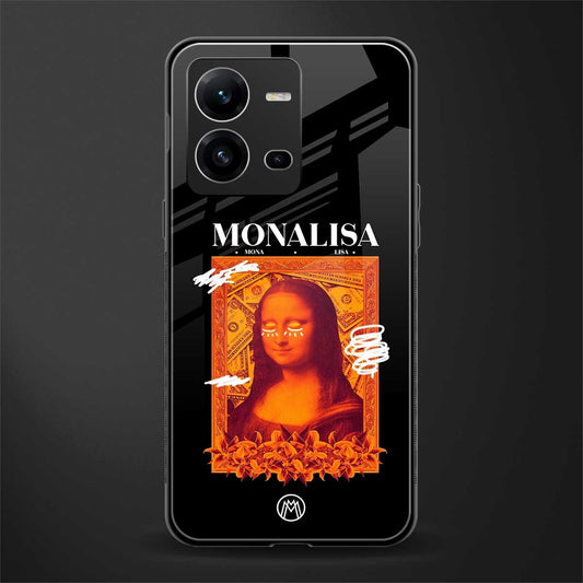 sassy mona lisa back phone cover | glass case for vivo v25-5g