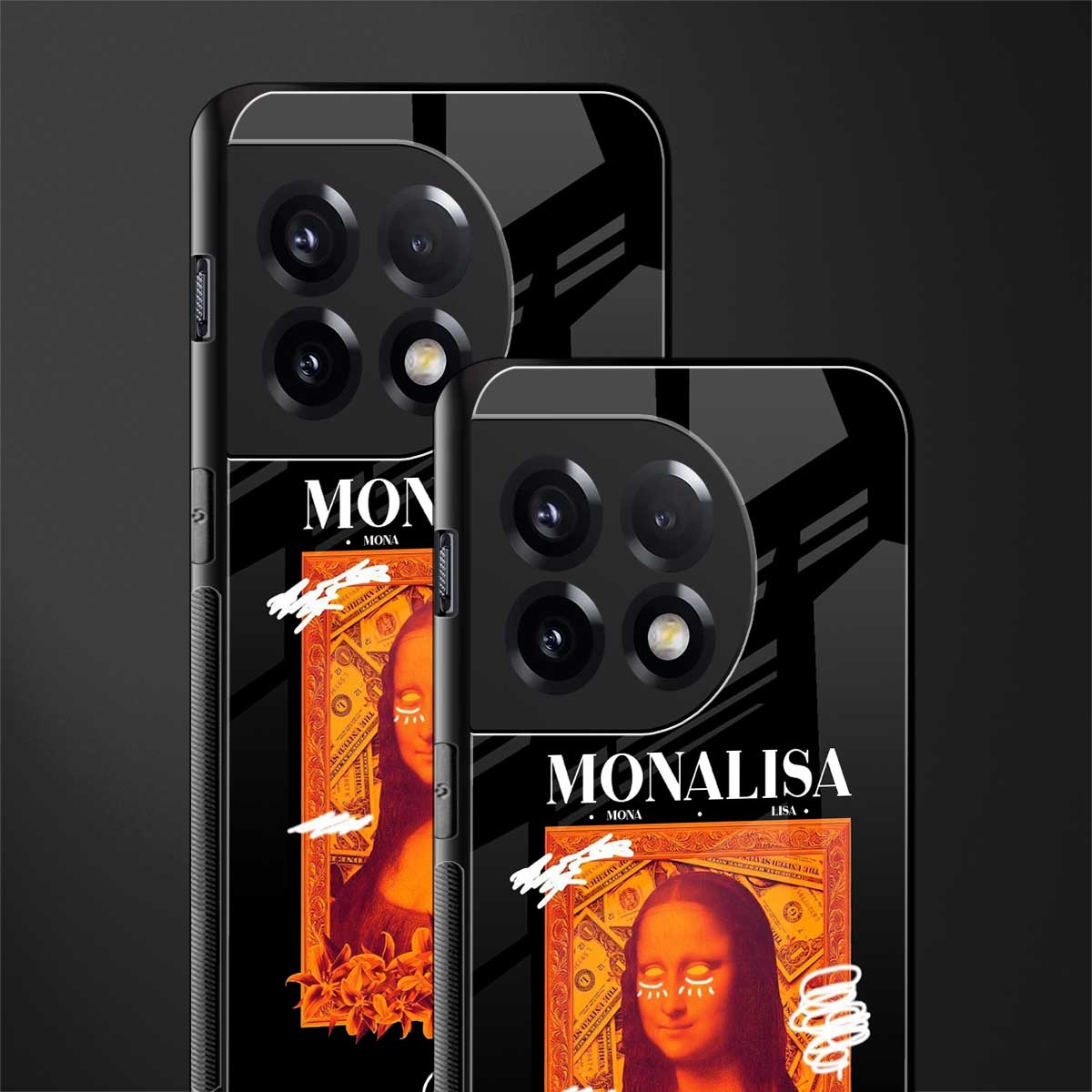 sassy mona lisa back phone cover | glass case for oneplus 11r