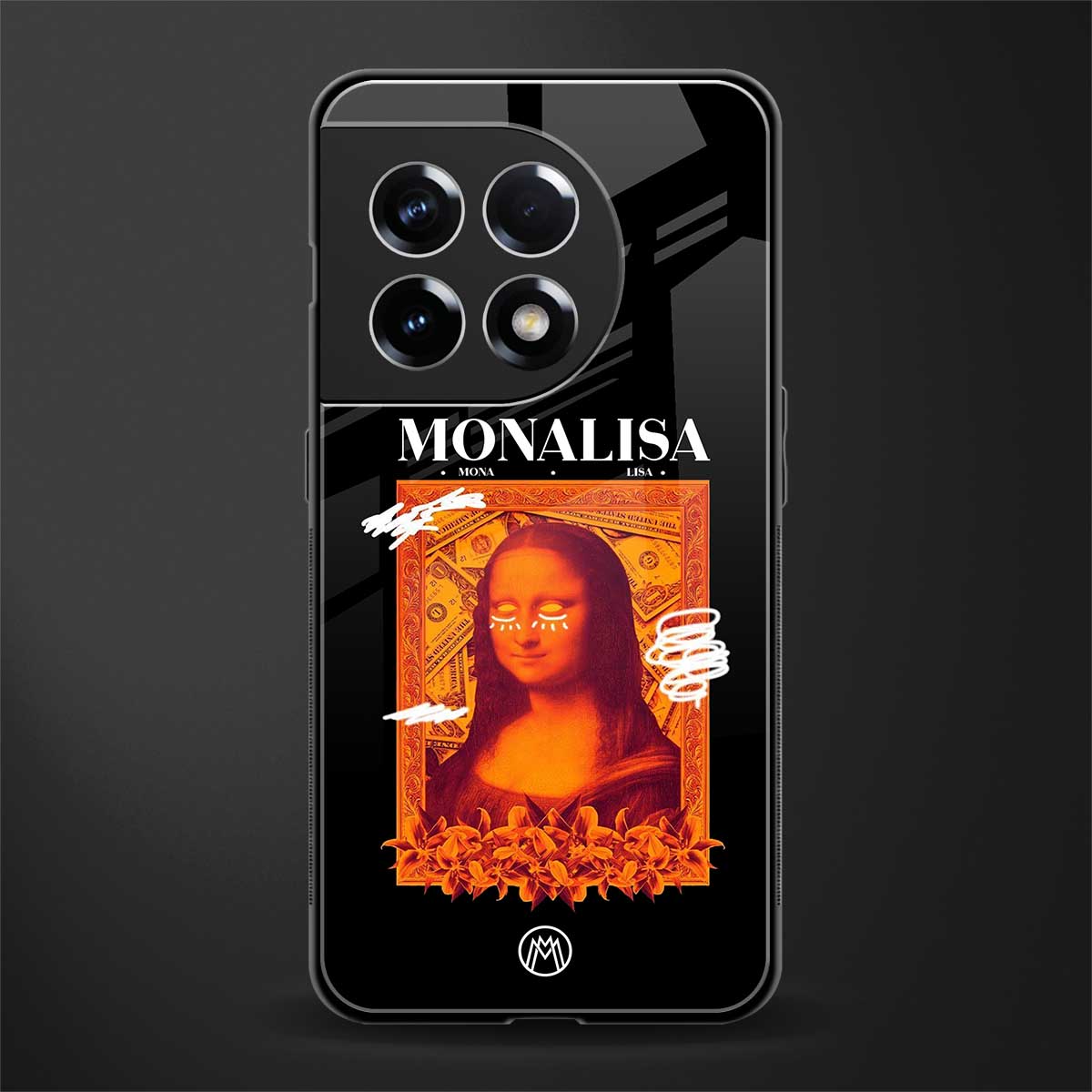 sassy mona lisa back phone cover | glass case for oneplus 11r