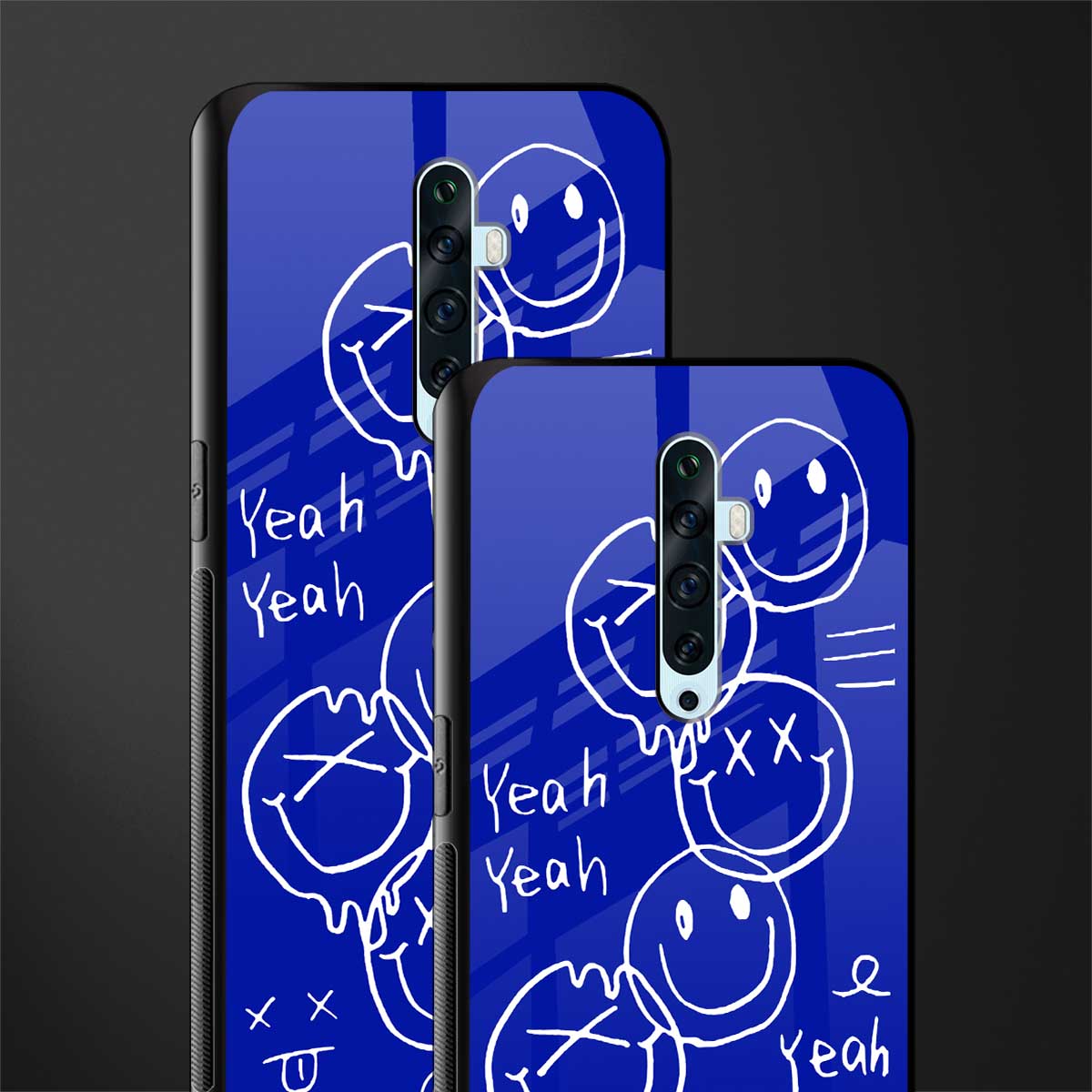 sassy smiley faces glass case for oppo reno 2z image-2