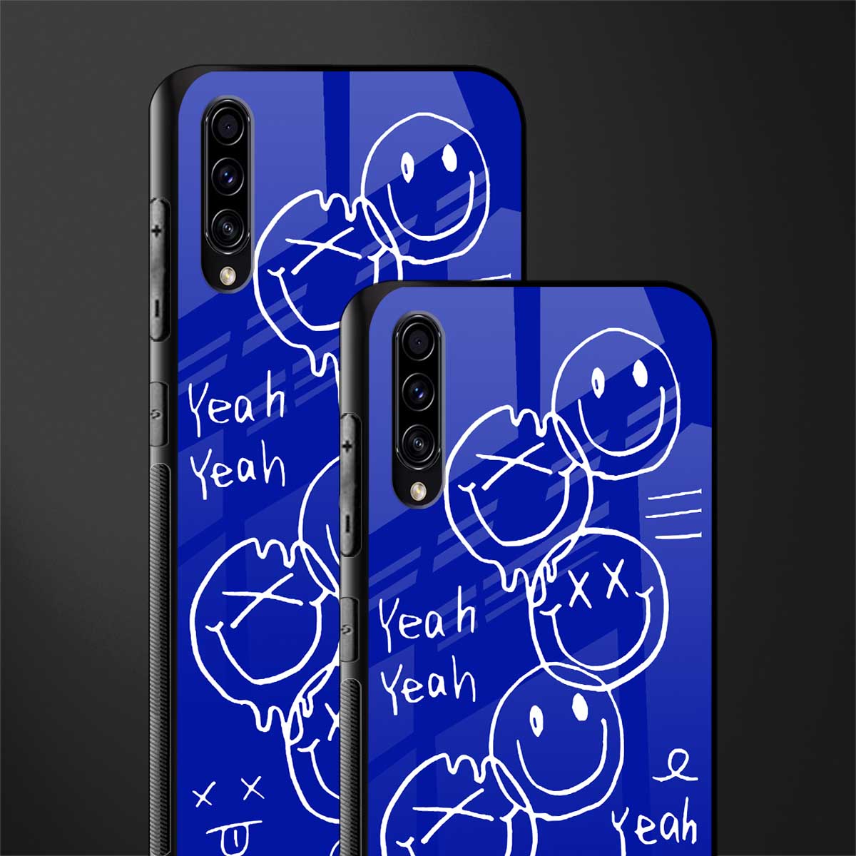 sassy smiley faces glass case for samsung galaxy a70 image-2