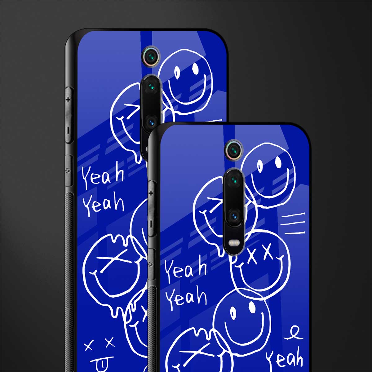 sassy smiley faces glass case for redmi k20 image-2