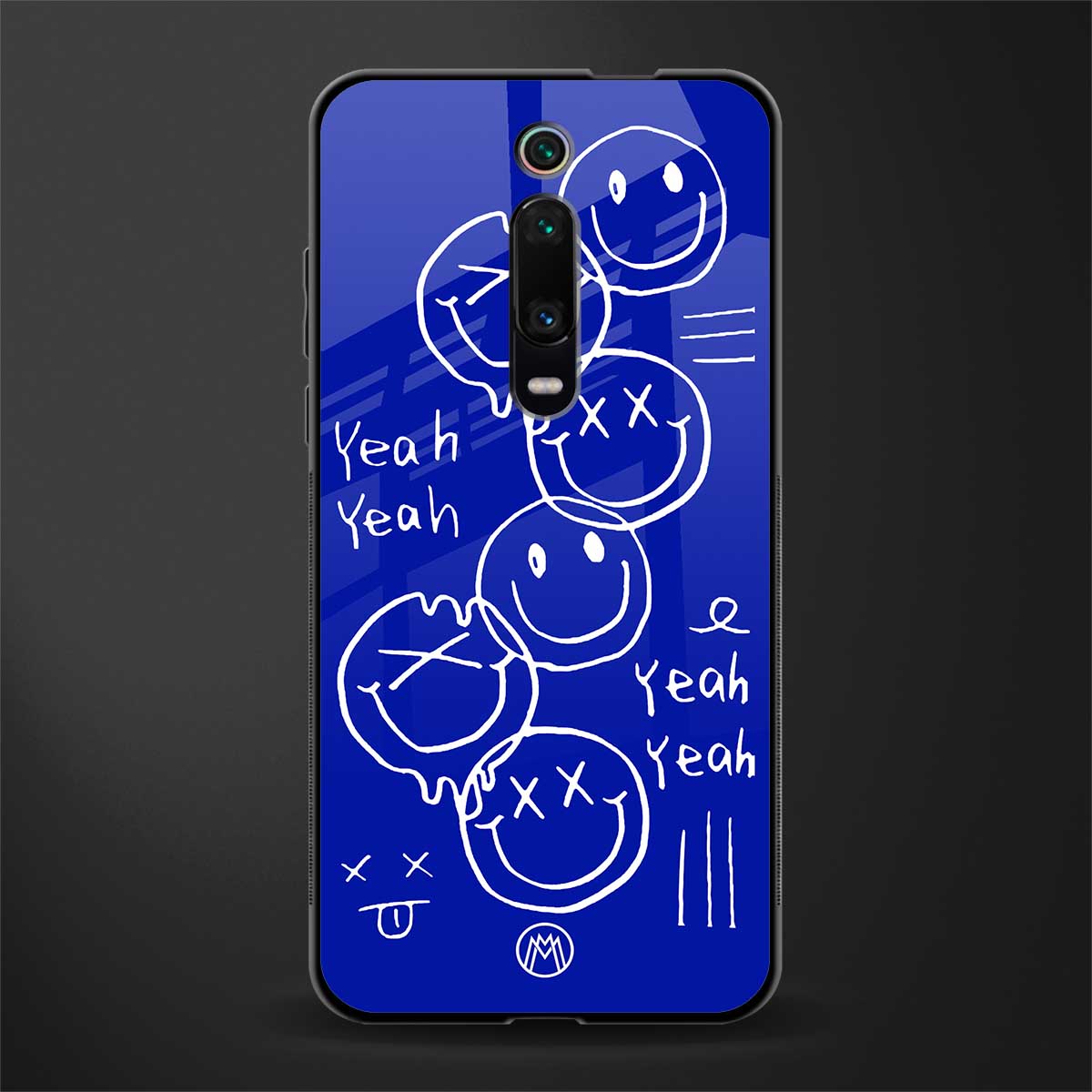 sassy smiley faces glass case for redmi k20 image